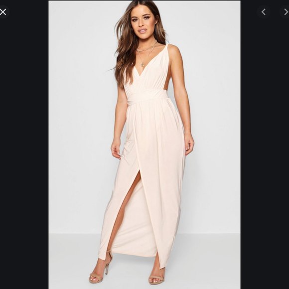 Boogoo Plunge Drape Maxi Dress - Picture 1 of 6